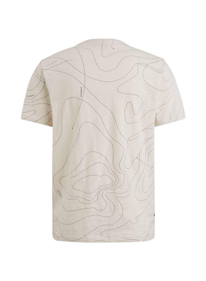 PTSS2502561 7013 PME Legend Short sleeve r-neck slub jersey panel print Bone White