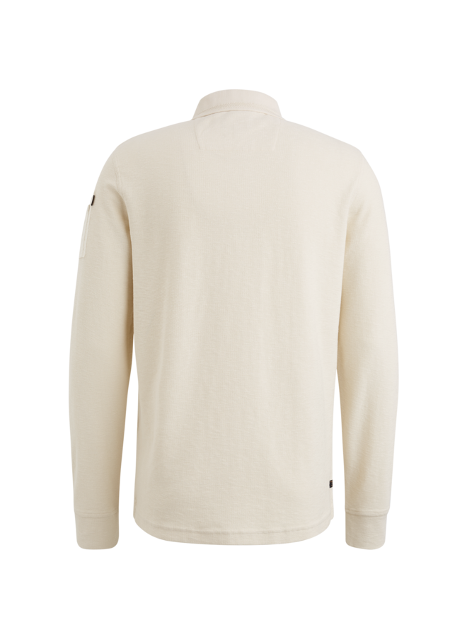 PPS2502804 7013 PME Legend Long sleeve polo shirt structure pique Bone White