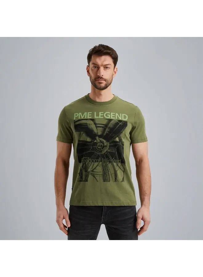 PTSS2502577 6380 PME Legend Short sleeve r-neck single jersey Loden Green