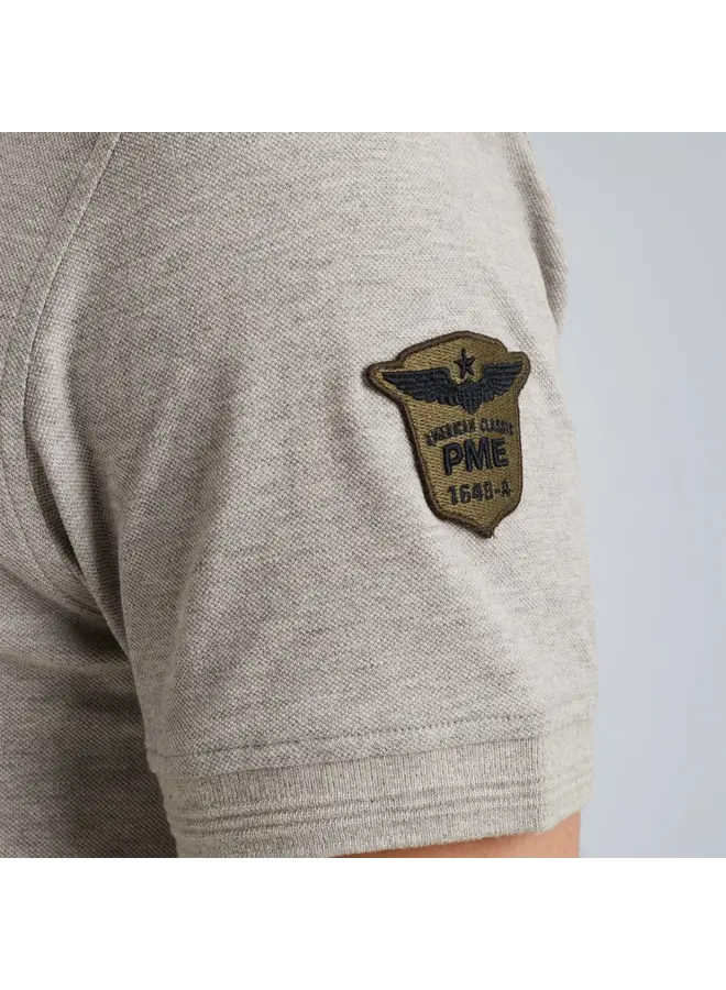 PPSS2502851 921 PME Legend Short sleeve polo pique Light Grey Melee