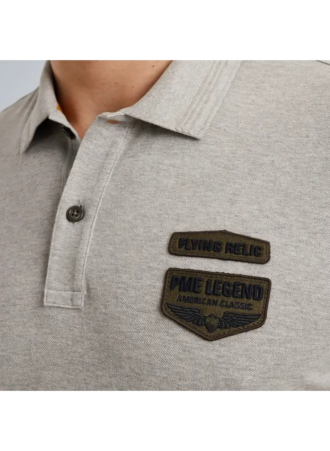 PPSS2502851 921 PME Legend Short sleeve polo pique Light Grey Melee