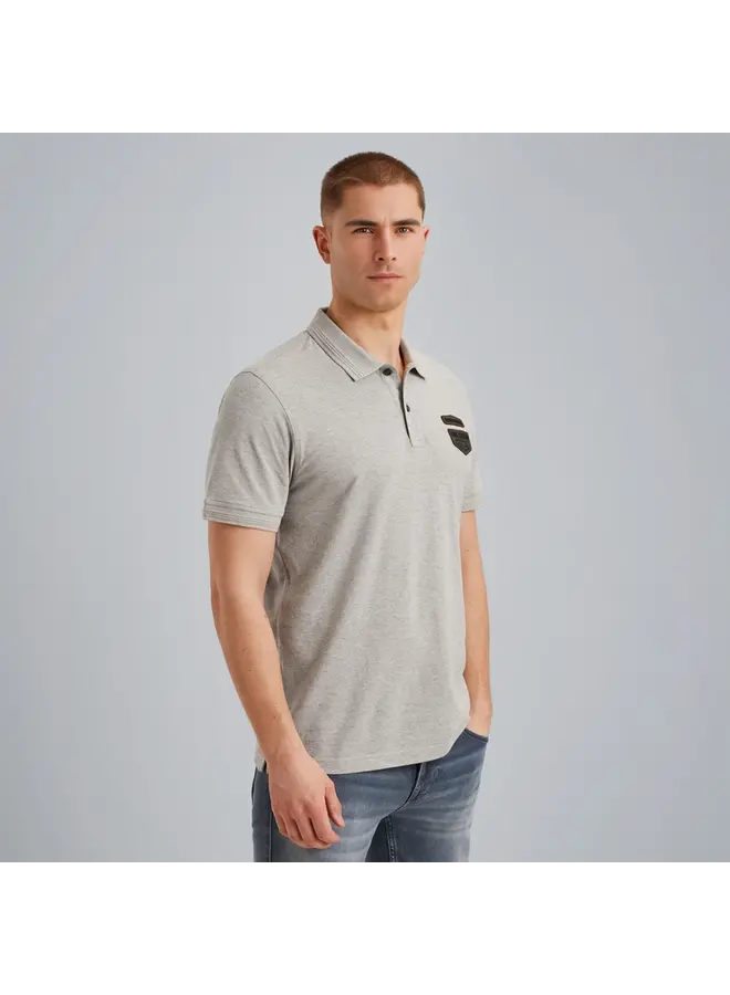 PPSS2502851 921 PME Legend Short sleeve polo pique Light Grey Melee
