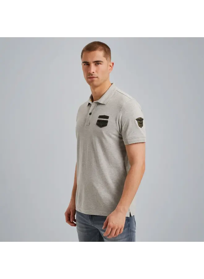 PPSS2502851 921 PME Legend Short sleeve polo pique Light Grey Melee