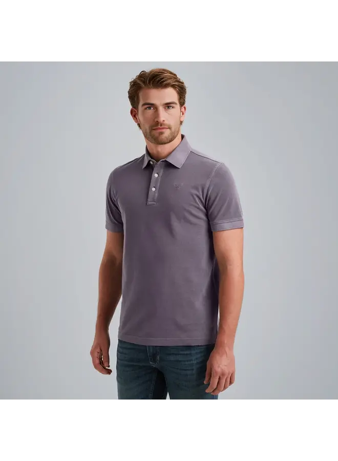 PPSS2502850 4184 PME Legend Short sleeve polo garment dyed pique Purple Sage
