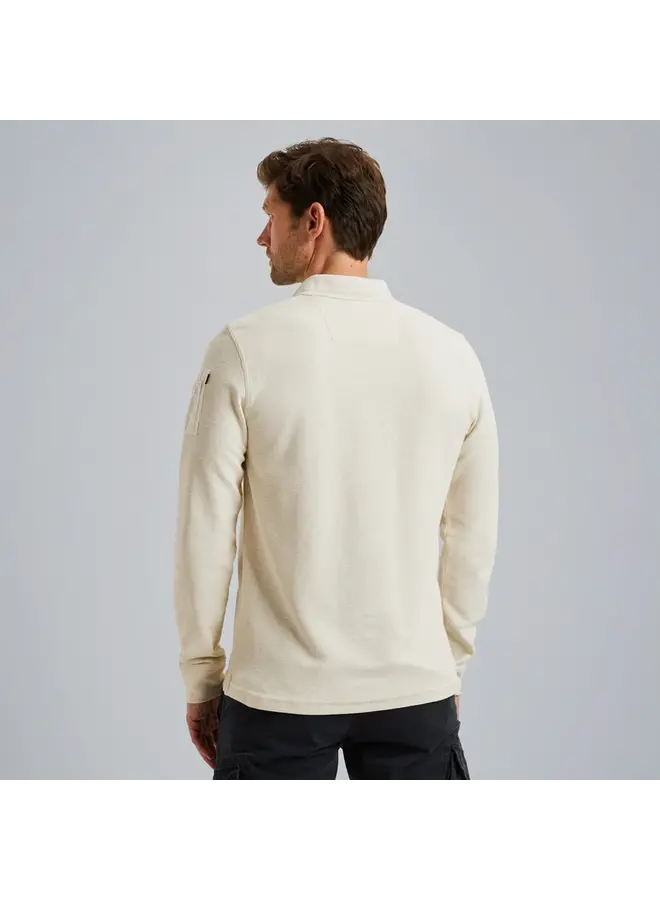 PPS2502804 7013 PME Legend Long sleeve polo shirt structure pique Bone White