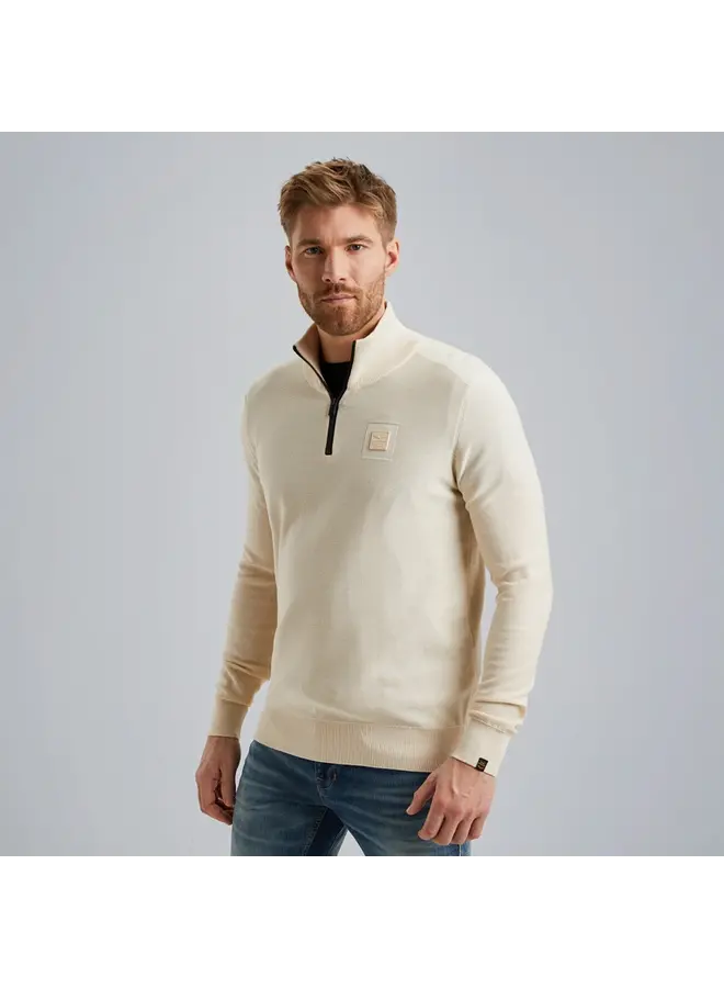 PKW2502328 7013 PME Legend Half zip collar cotton modal Bone White