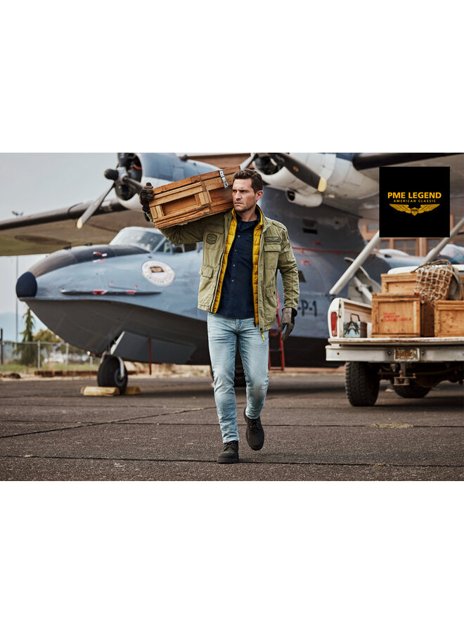 PJA2502108 6401 PME Legend Semi long jacket CARGOYET Mech Pigment Print Dusty Olive