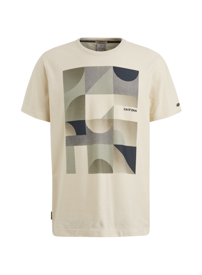 CTSS2502554 7165 Cast Iron Short sleeve r-neck regular fit twill jersey Almond Milk