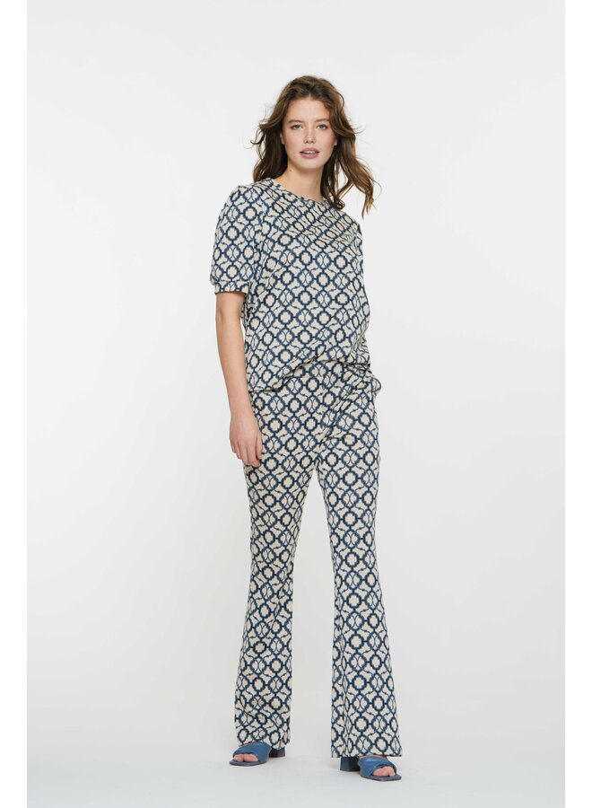 51170-70 010 Geisha Pants jaqcuard off-white/blue