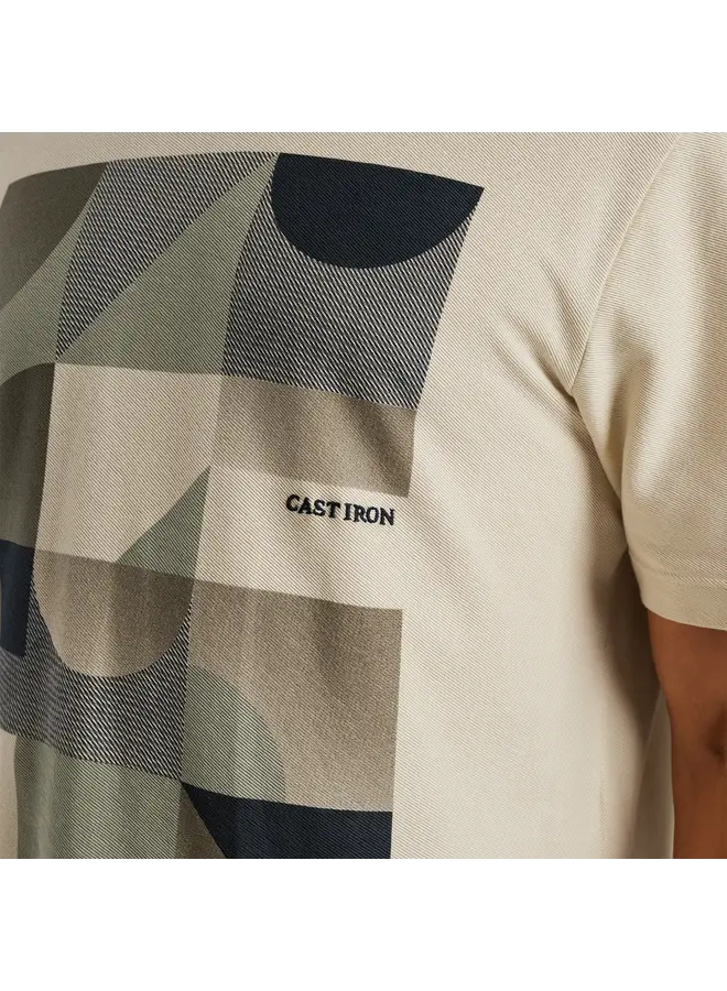 CTSS2502554 7165 Cast Iron Short sleeve r-neck regular fit twill jersey Almond Milk