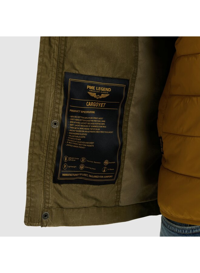 PJA2502108 6401 PME Legend Semi long jacket CARGOYET Mech Pigment Print Dusty Olive