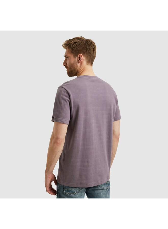 PTSS2502563 4184 PME Legend Short sleeve r-neck jacquard stripes Purple Sage