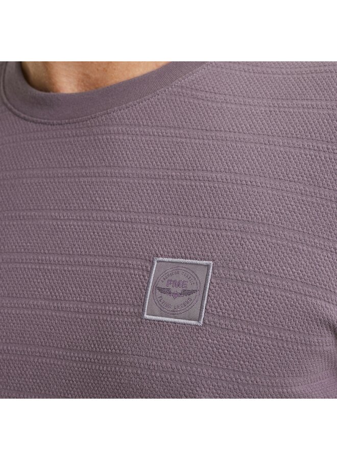 PTSS2502563 4184 PME Legend Short sleeve r-neck jacquard stripes Purple Sage