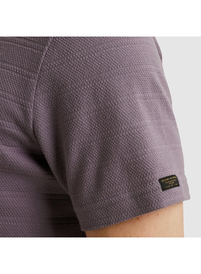 PTSS2502563 4184 PME Legend Short sleeve r-neck jacquard stripes Purple Sage