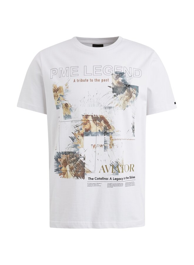 PTSS2503570 7003 PME Legend Short sleeve r-neck single jersey digital print Bright White
