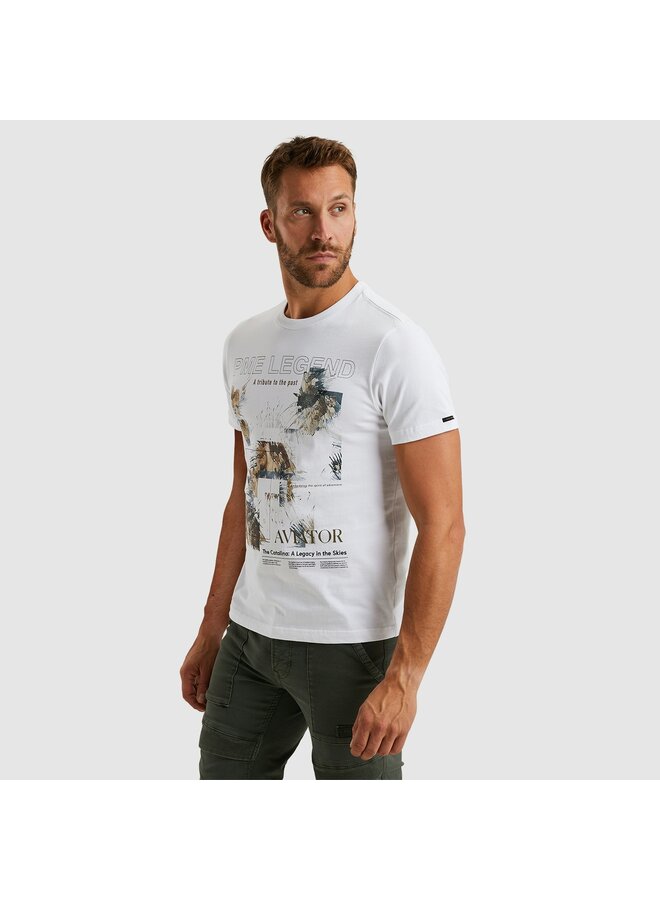 PTSS2503570 7003 PME Legend Short sleeve r-neck single jersey digital print Bright White