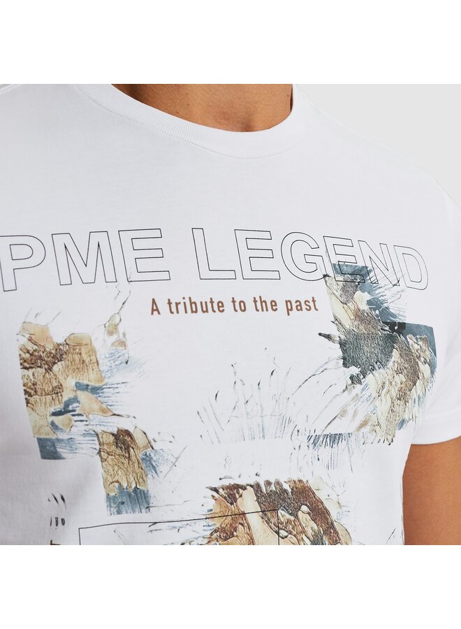 PTSS2503570 7003 PME Legend Short sleeve r-neck single jersey digital print Bright White