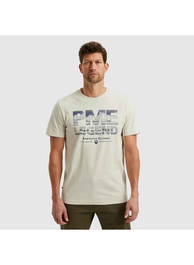 PTSS2503562 7013 PME Legend Short sleeve r-neck single jersey Bone White