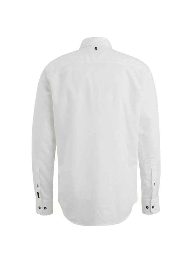 PSI2503224 7003 PME Legend Long Sleeve Shirt Cotton Linen 2 tone Bright White