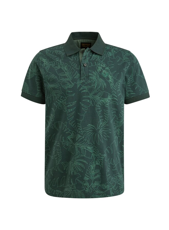 PPSS2503859 6147 PME Legend Short sleeve polo Single jersey aop Green Gables