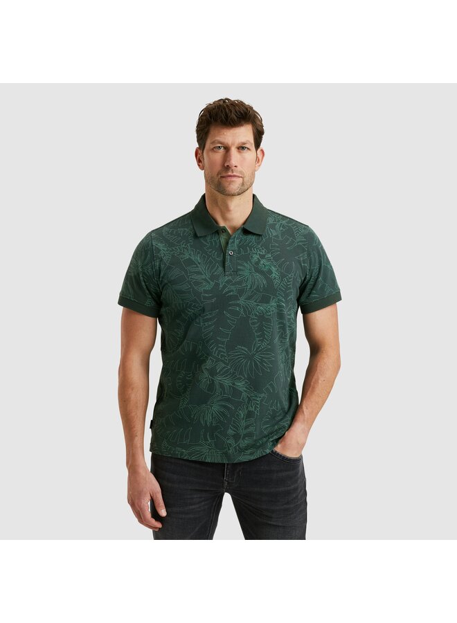 PPSS2503859 6147 PME Legend Short sleeve polo Single jersey aop Green Gables