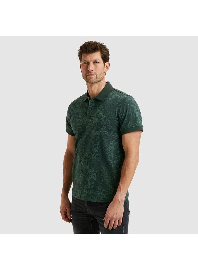 PPSS2503859 6147 PME Legend Short sleeve polo Single jersey aop Green Gables