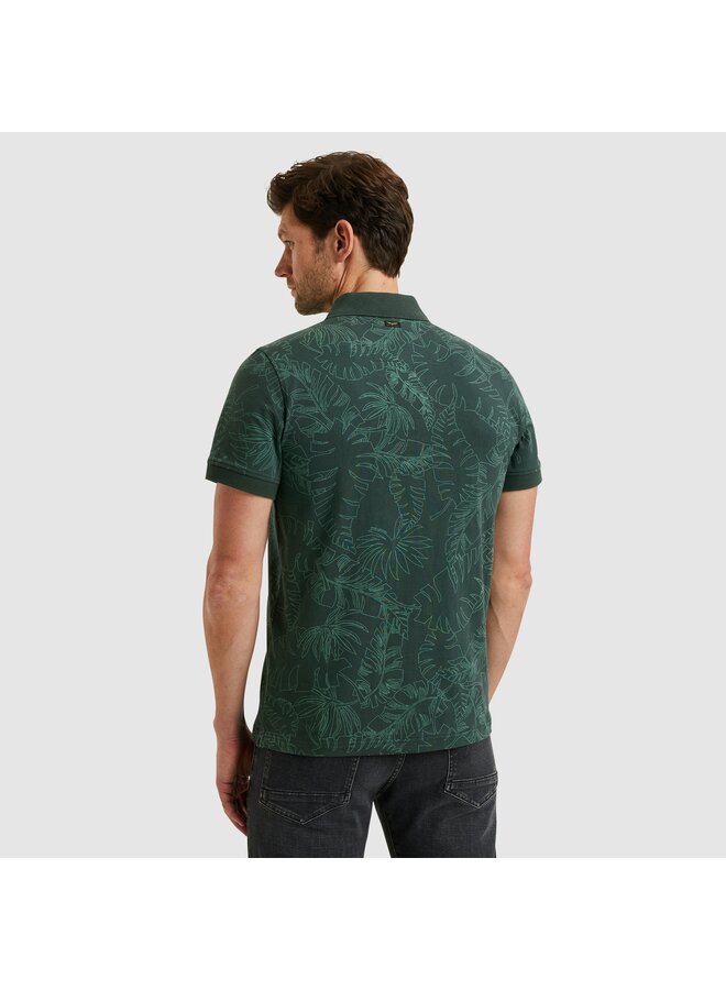 PPSS2503859 6147 PME Legend Short sleeve polo Single jersey aop Green Gables