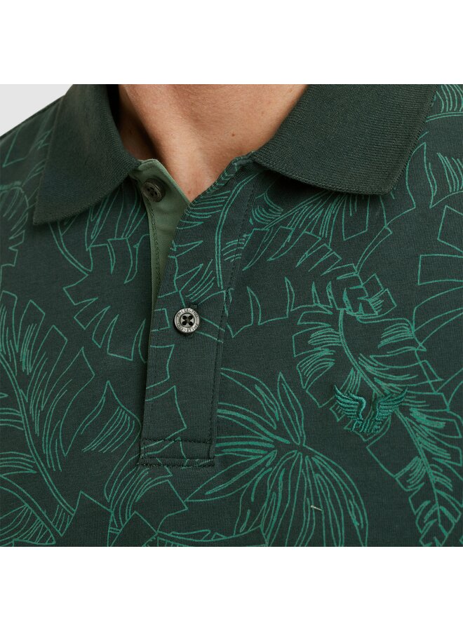 PPSS2503859 6147 PME Legend Short sleeve polo Single jersey aop Green Gables
