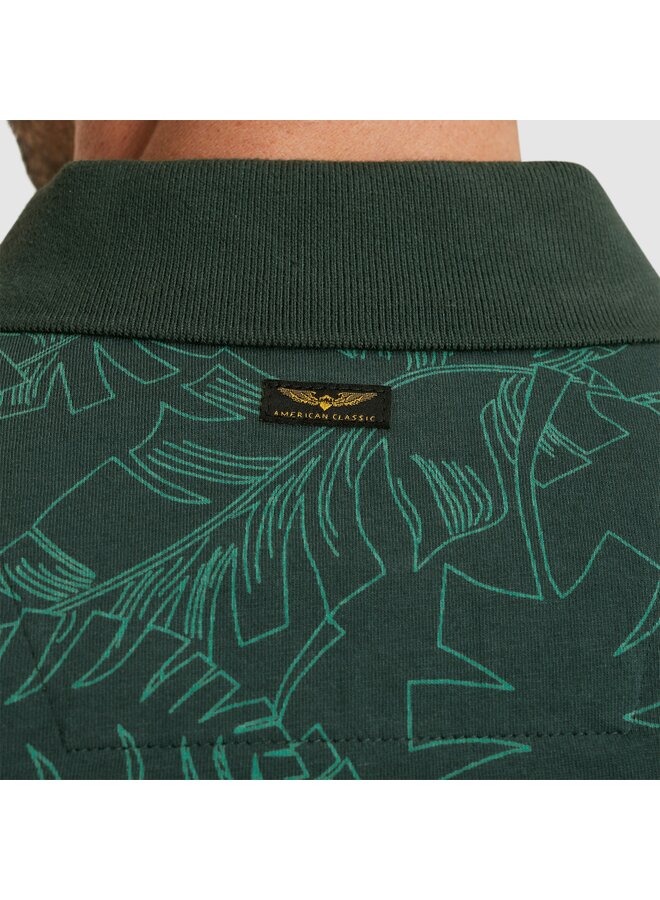 PPSS2503859 6147 PME Legend Short sleeve polo Single jersey aop Green Gables