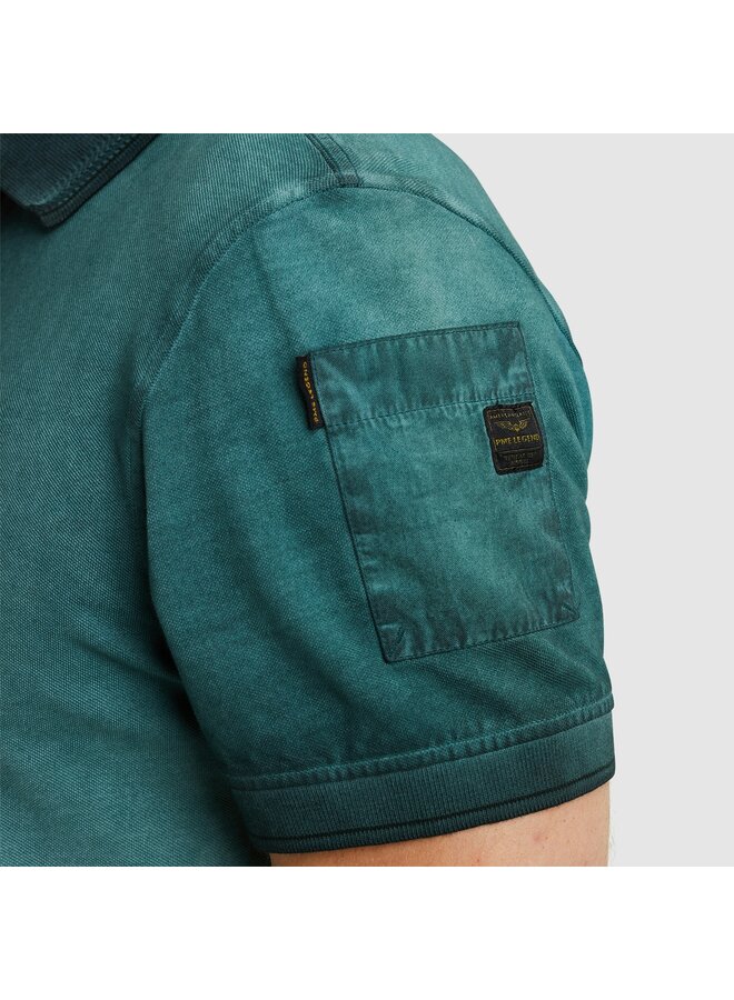 PPSS2503855 6147 PME Legend Short sleeve polo cold dye pique Green Gables