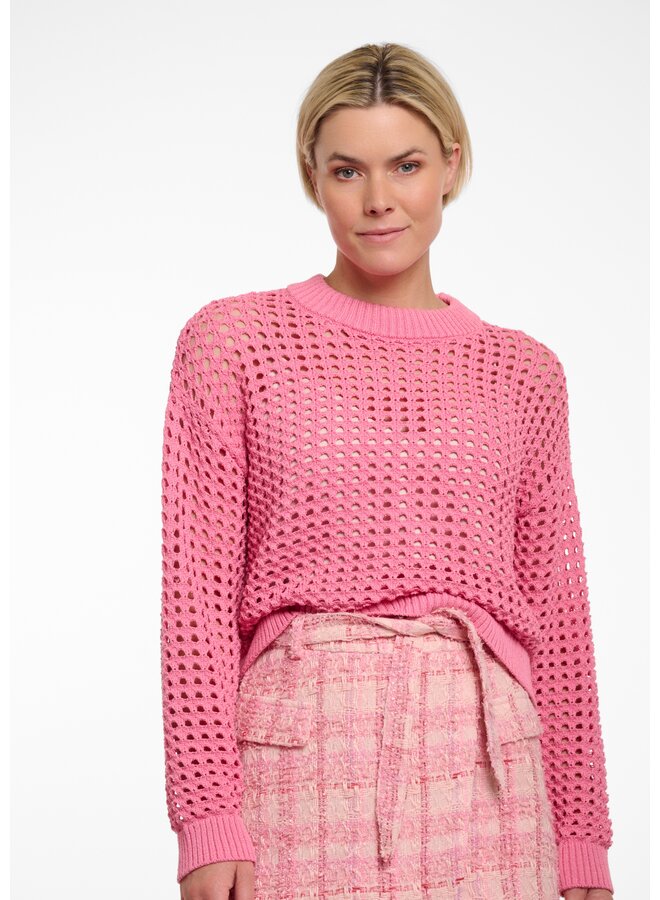 Emela.5002521 Rino en Pelle Short perforated sweater Bright Pink
