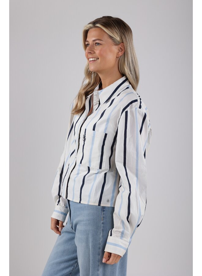 NKS02055 46 Nukus Sorrento Blouse Stripe Sky