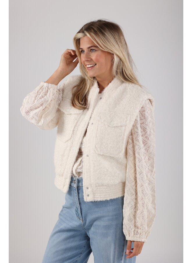 NKS08006 17 Nukus Mia Gilet Boucle Off White