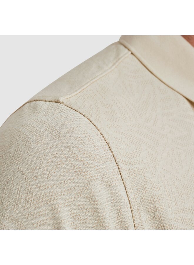 PPSS2503883 7013 PME Legend Short sleeve polo Jacquard jersey Bone White