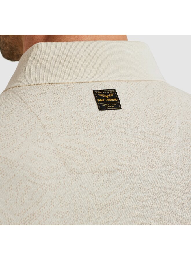 PPSS2503883 7013 PME Legend Short sleeve polo Jacquard jersey Bone White