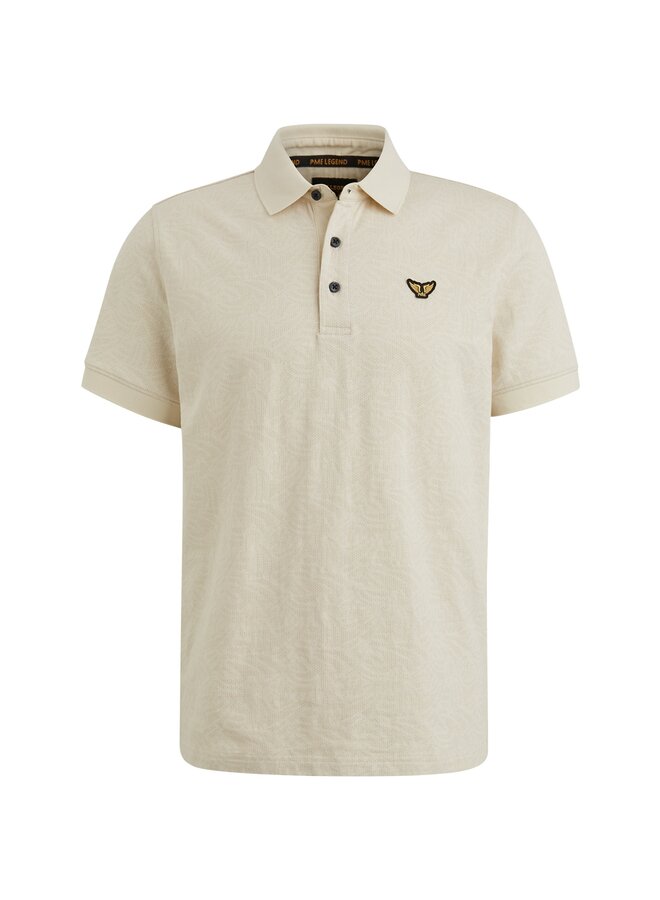 PPSS2503883 7013 PME Legend Short sleeve polo Jacquard jersey Bone White