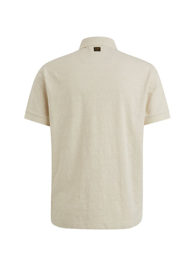 PPSS2503883 7013 PME Legend Short sleeve polo Jacquard jersey Bone White
