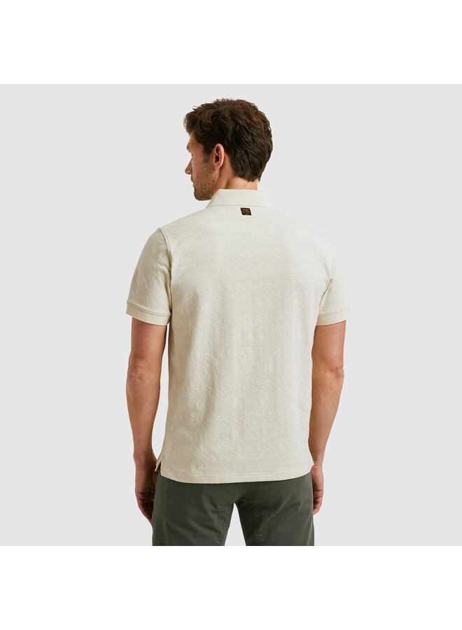 PPSS2503883 7013 PME Legend Short sleeve polo Jacquard jersey Bone White