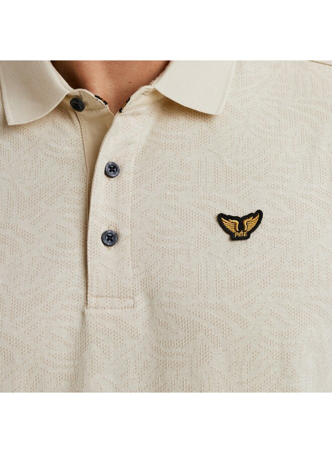 PPSS2503883 7013 PME Legend Short sleeve polo Jacquard jersey Bone White