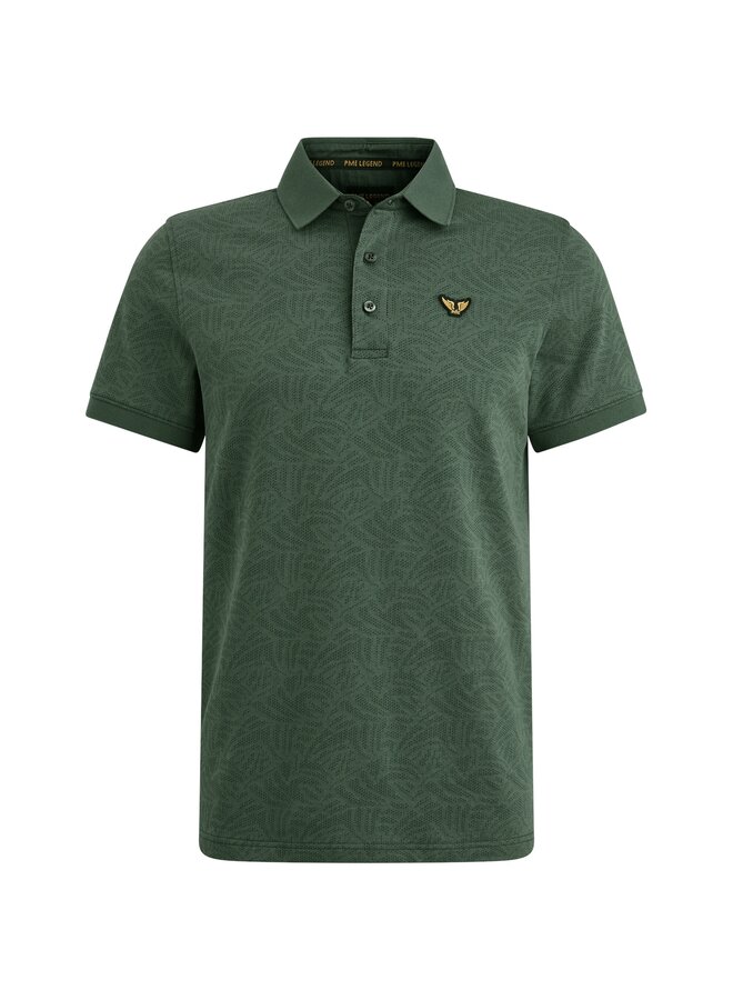 PPSS2503883 6147 PME Legend Short sleeve polo Jacquard jersey Green Gables