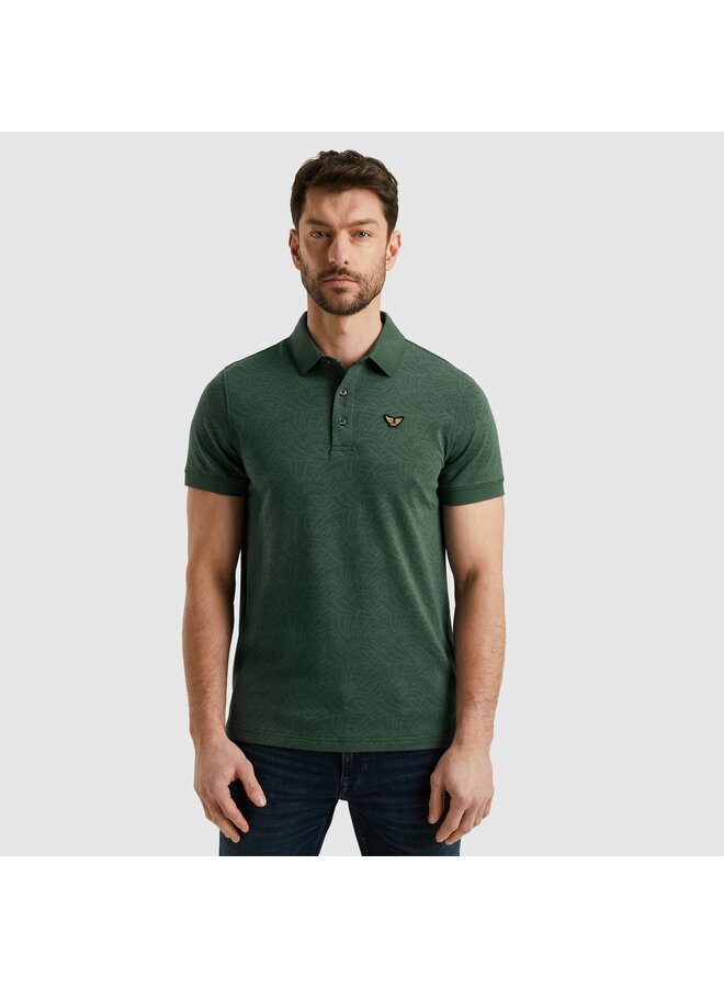 PPSS2503883 6147 PME Legend Short sleeve polo Jacquard jersey Green Gables