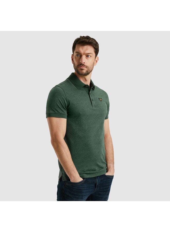 PPSS2503883 6147 PME Legend Short sleeve polo Jacquard jersey Green Gables