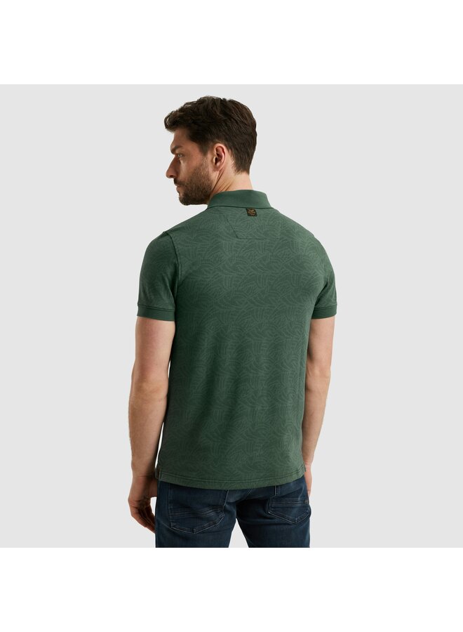 PPSS2503883 6147 PME Legend Short sleeve polo Jacquard jersey Green Gables