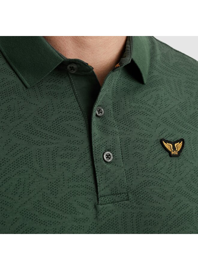 PPSS2503883 6147 PME Legend Short sleeve polo Jacquard jersey Green Gables