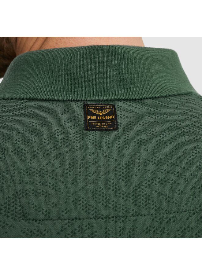 PPSS2503883 6147 PME Legend Short sleeve polo Jacquard jersey Green Gables