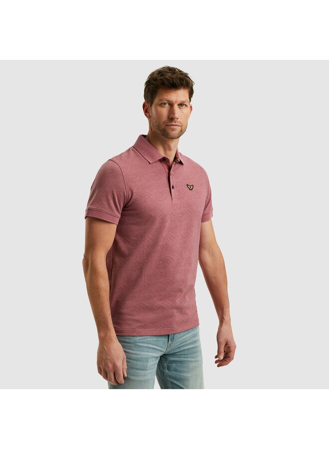 PPSS2503883 4021 PME Legend Short sleeve polo Jacquard jersey Dry Rose