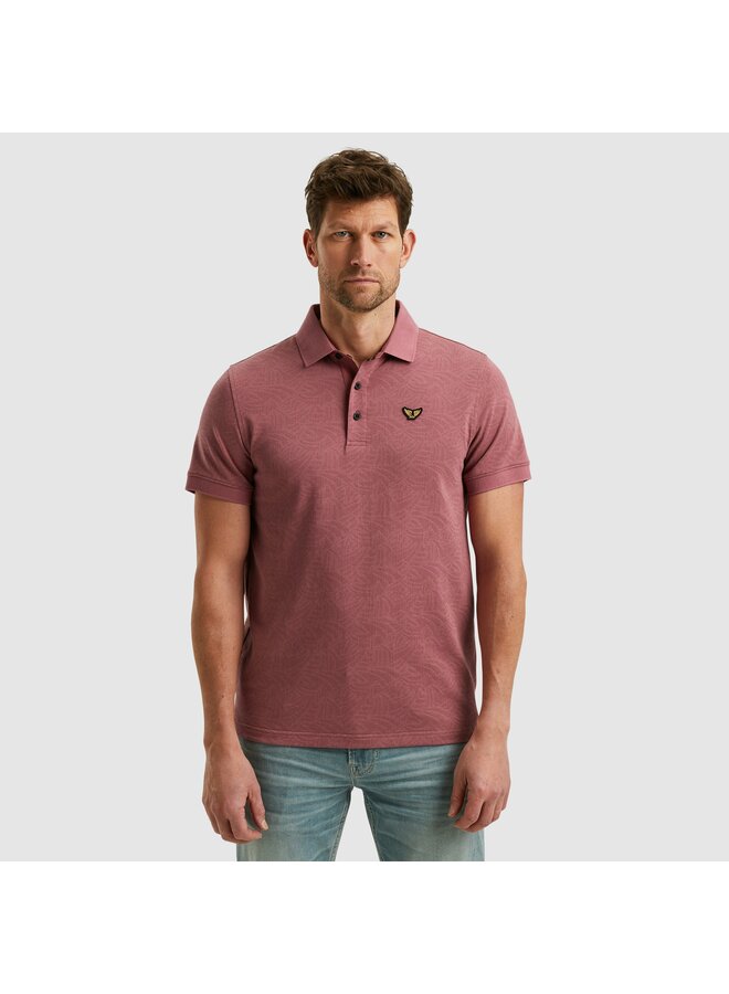 PPSS2503883 4021 PME Legend Short sleeve polo Jacquard jersey Dry Rose