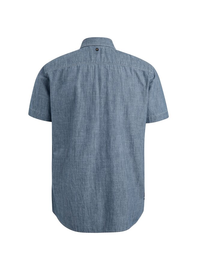 PSIS2503237 590 PME Legend Short Sleeve Shirt Indigo Chambray Real Indigo