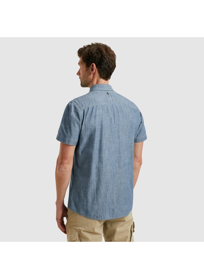 PSIS2503237 590 PME Legend Short Sleeve Shirt Indigo Chambray Real Indigo
