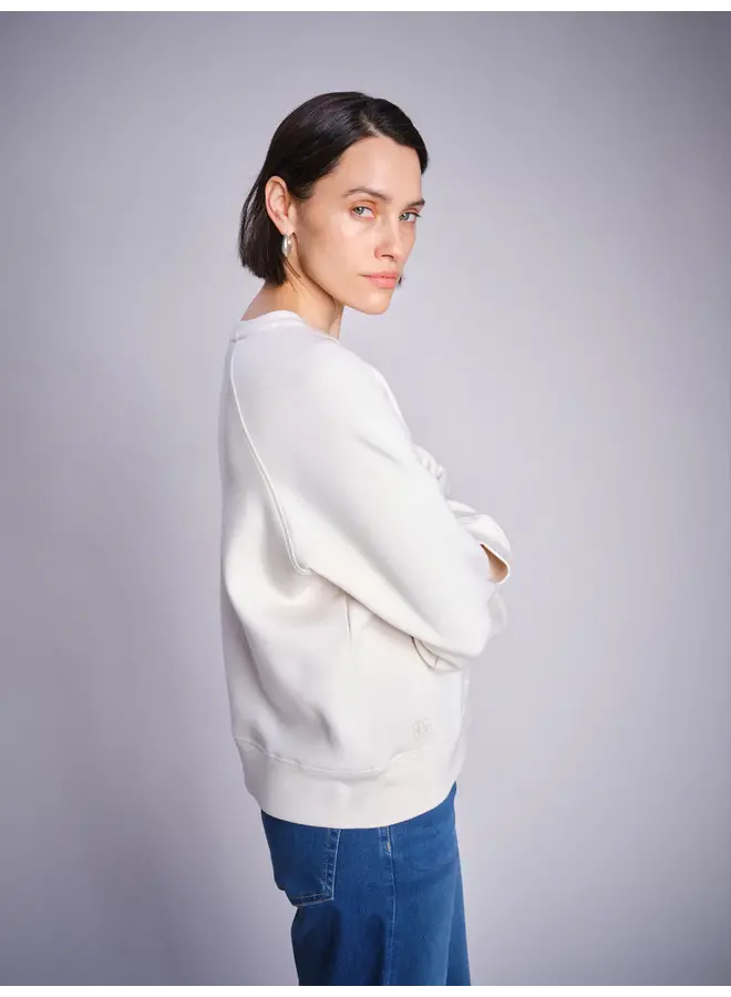 168530 180 Mosmosh MM Abello O-LS Basic Sweatshirt Ecru